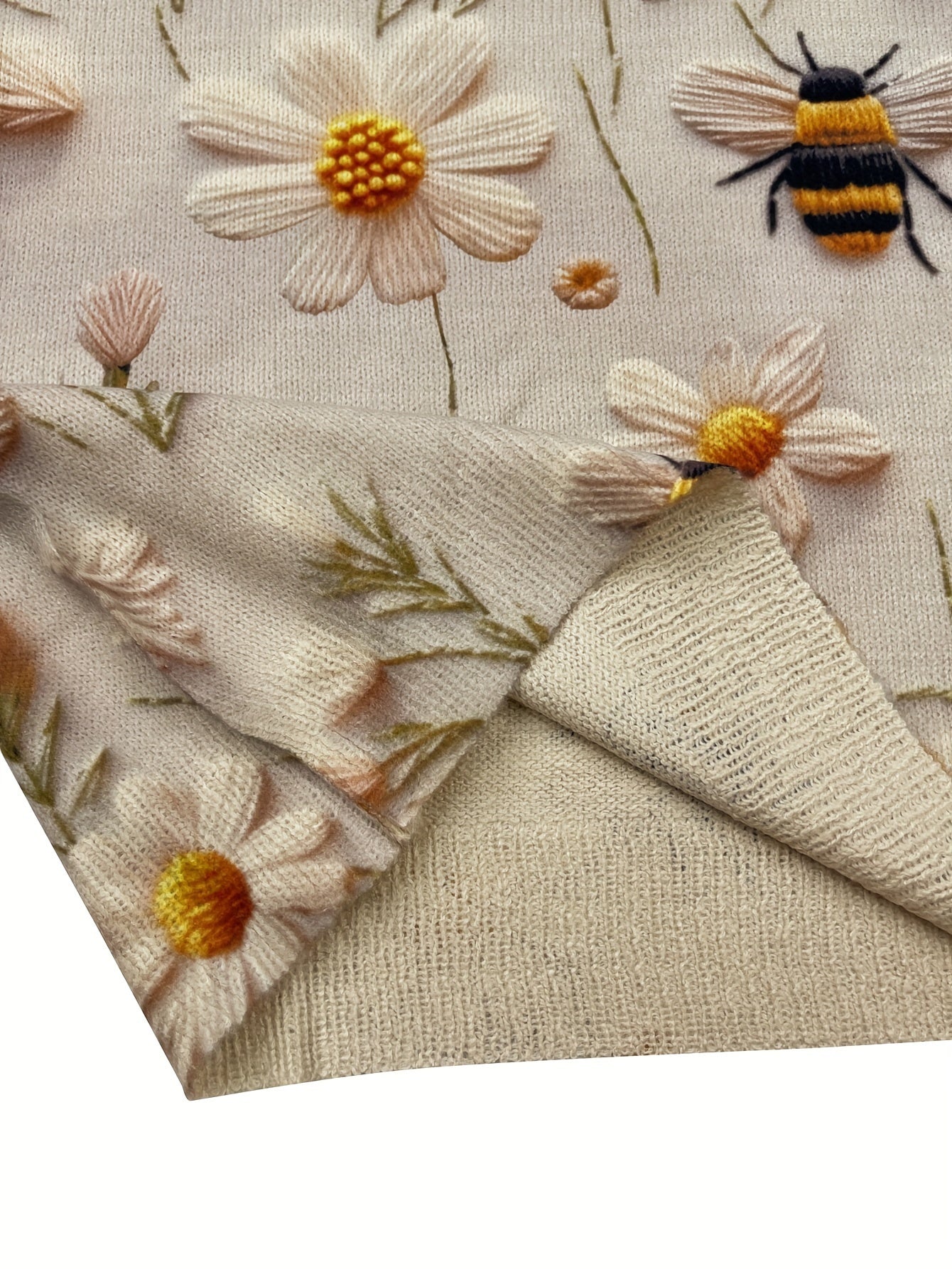 Heidi | Sweater met Bloem- en Bijendessin en Ronde Hals