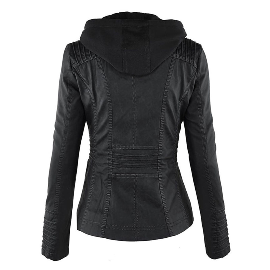Annabel | Leren Jas met Capuchon