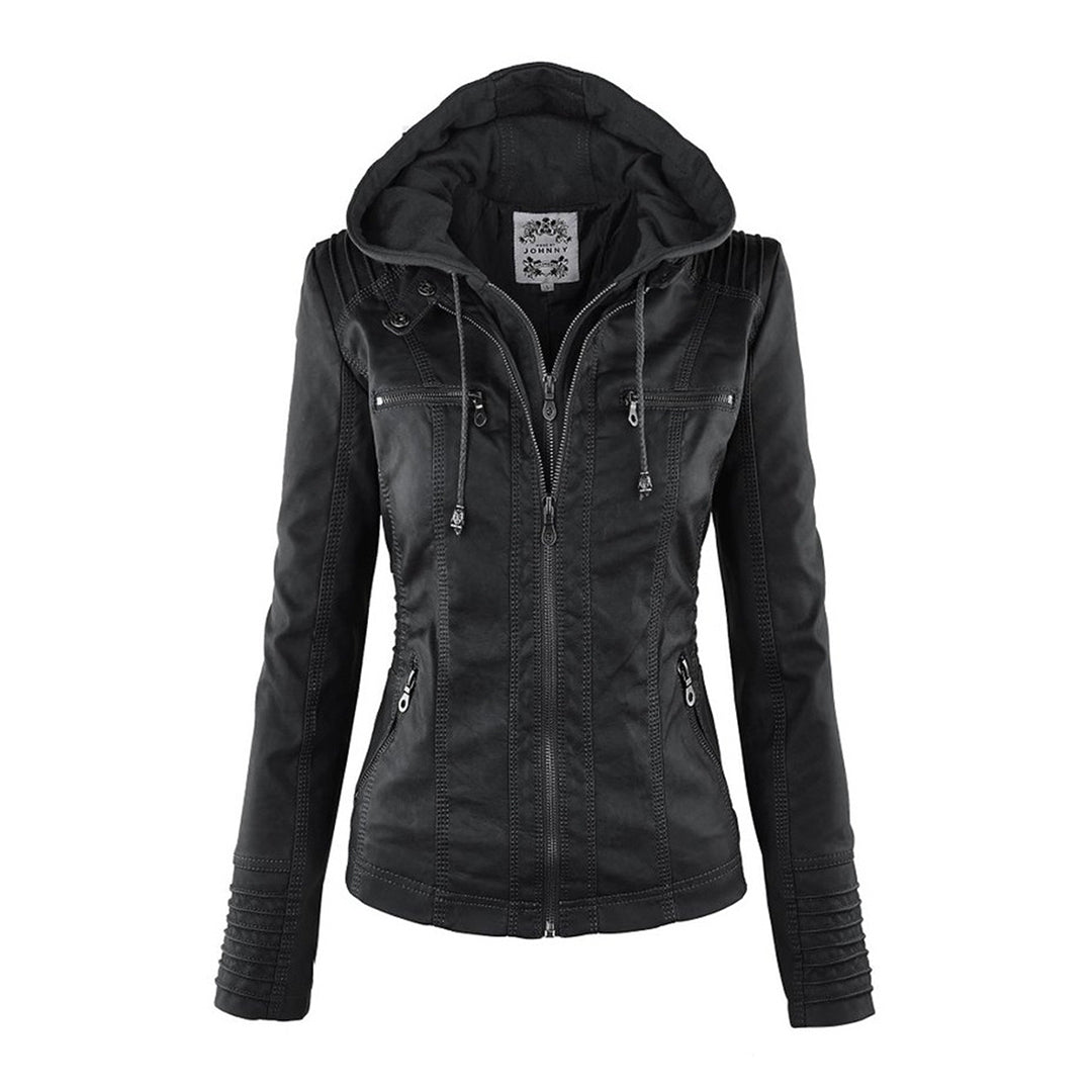 Annabel | Leren Jas met Capuchon