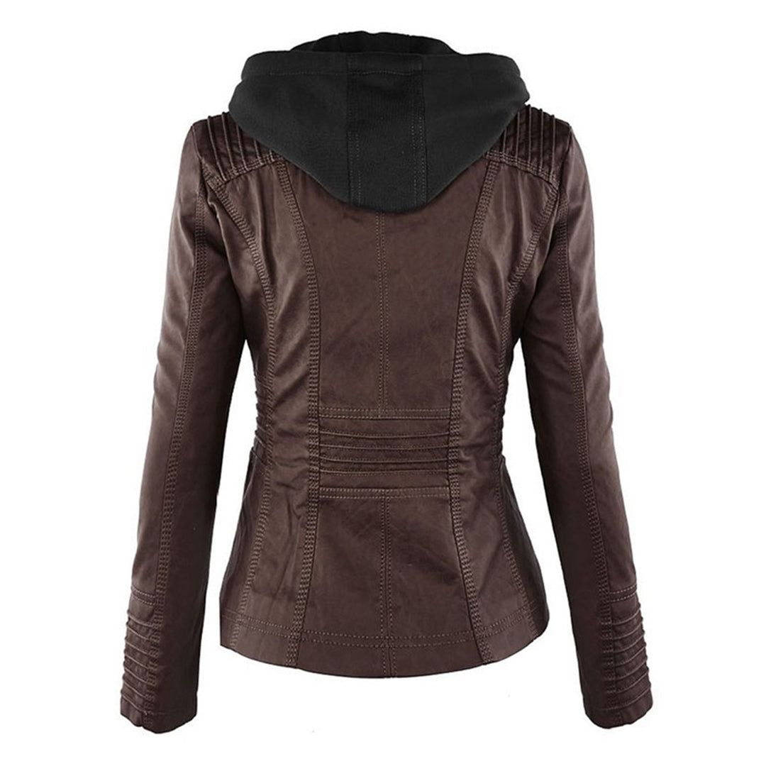 Annabel | Leren Jas met Capuchon