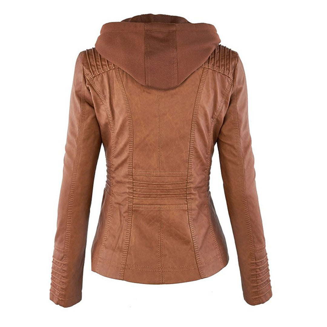 Annabel | Leren Jas met Capuchon