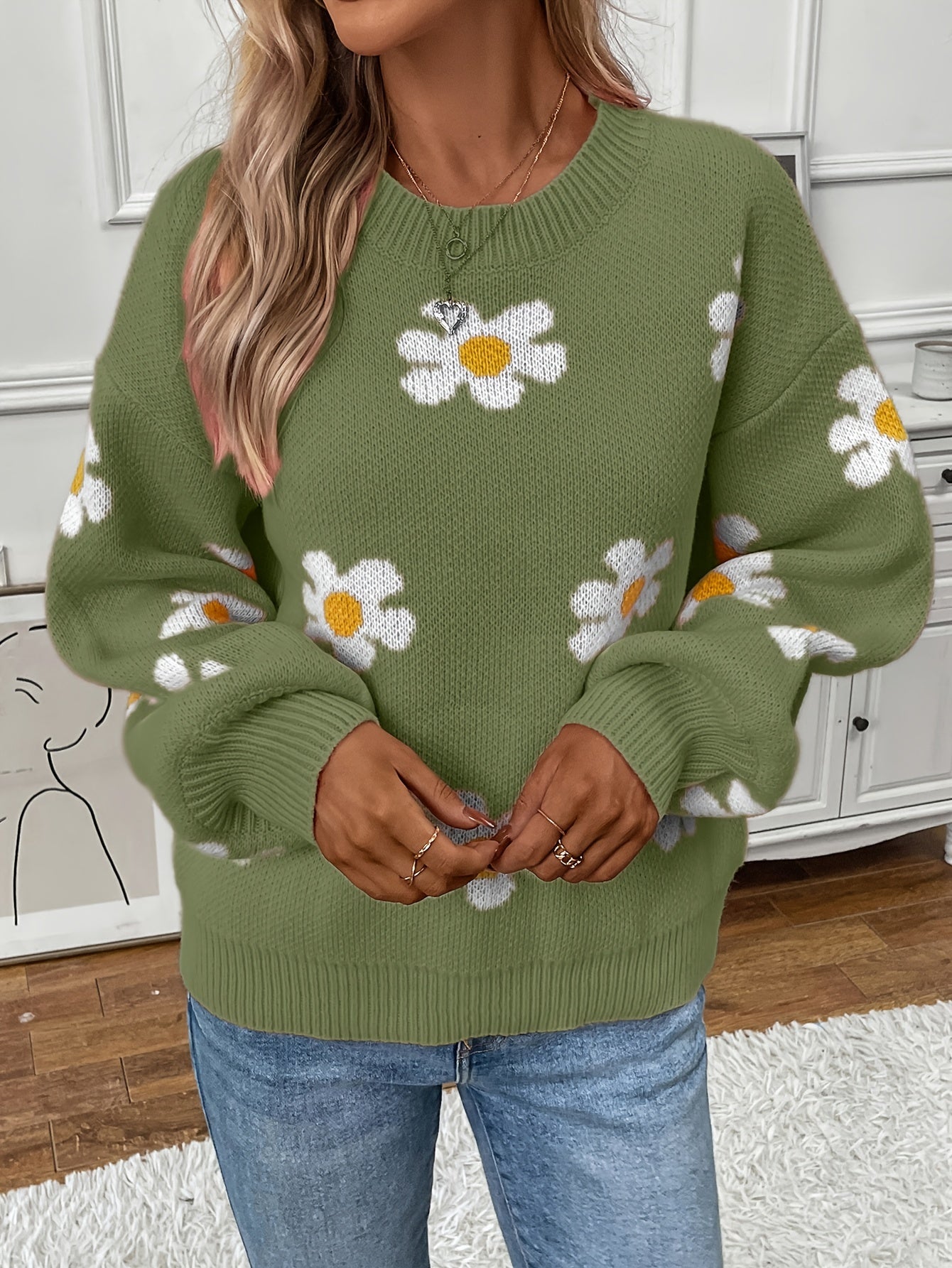 Sara | Sweater met Bloemenprint