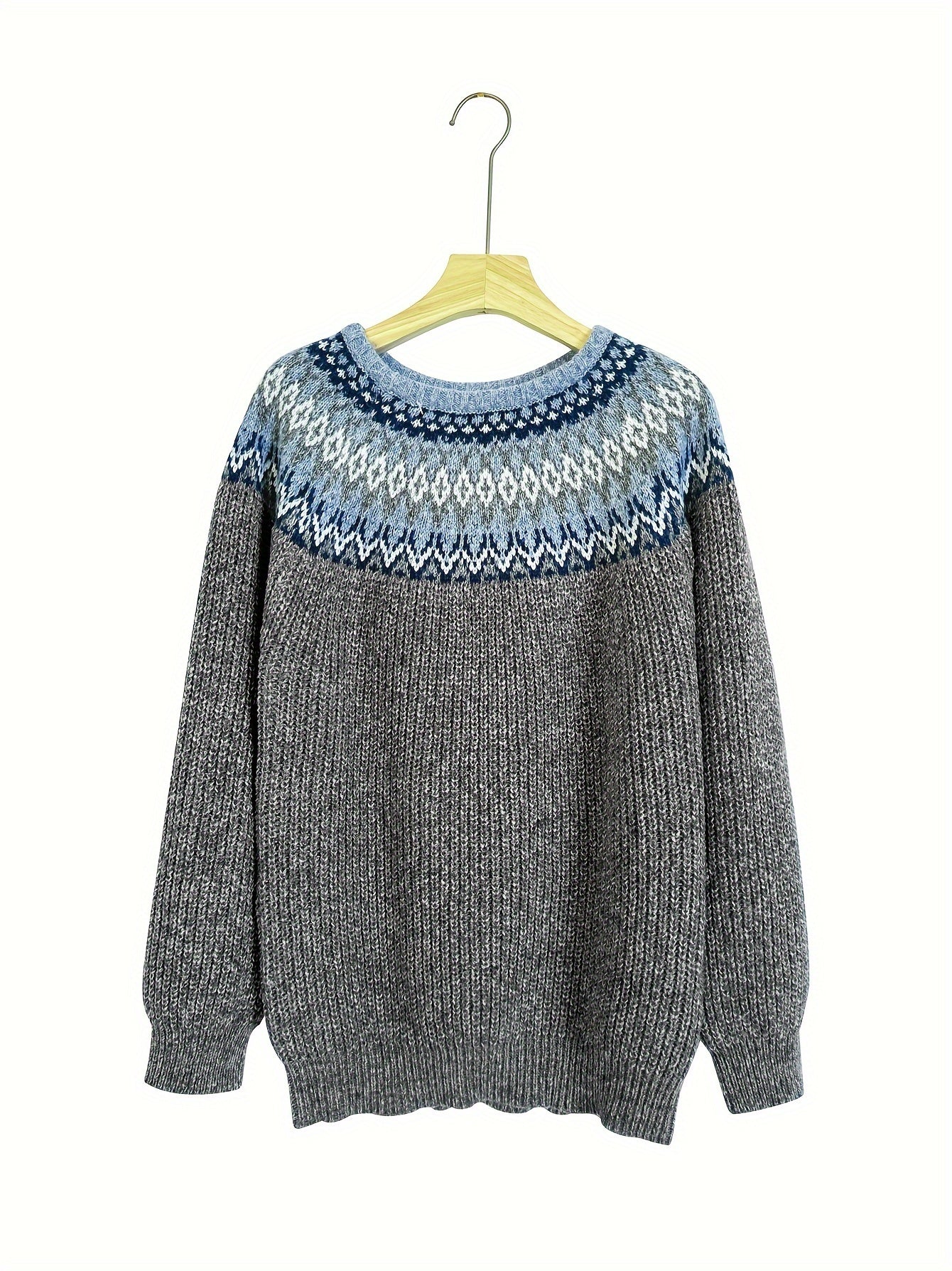 Adria | Sweater met Geopatroon en Ronde Hals