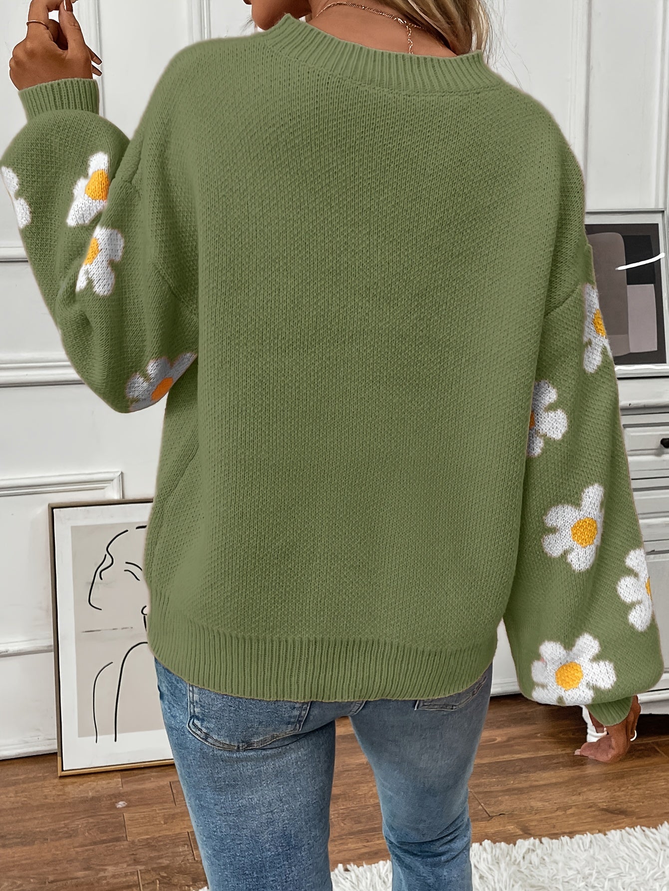 Sara | Sweater met Bloemenprint