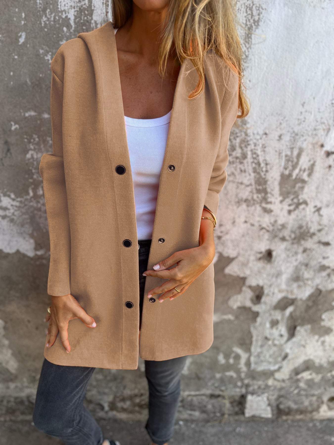 Elisa | Casual Single-Breasted Blazer met Capuchon