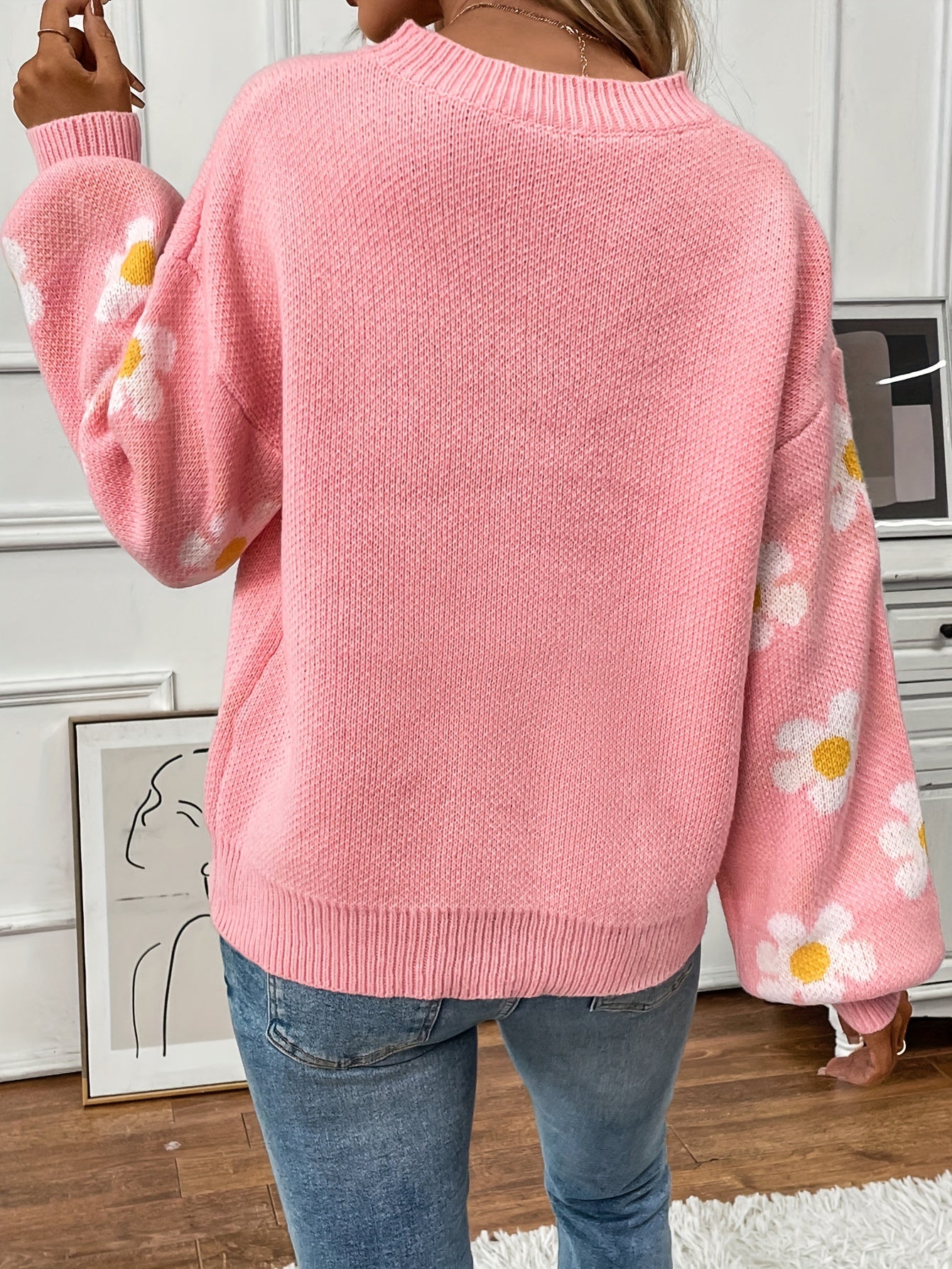 Sara | Sweater met Bloemenprint