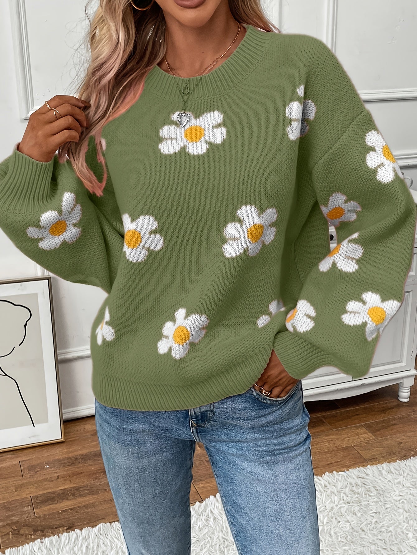 Sara | Sweater met Bloemenprint