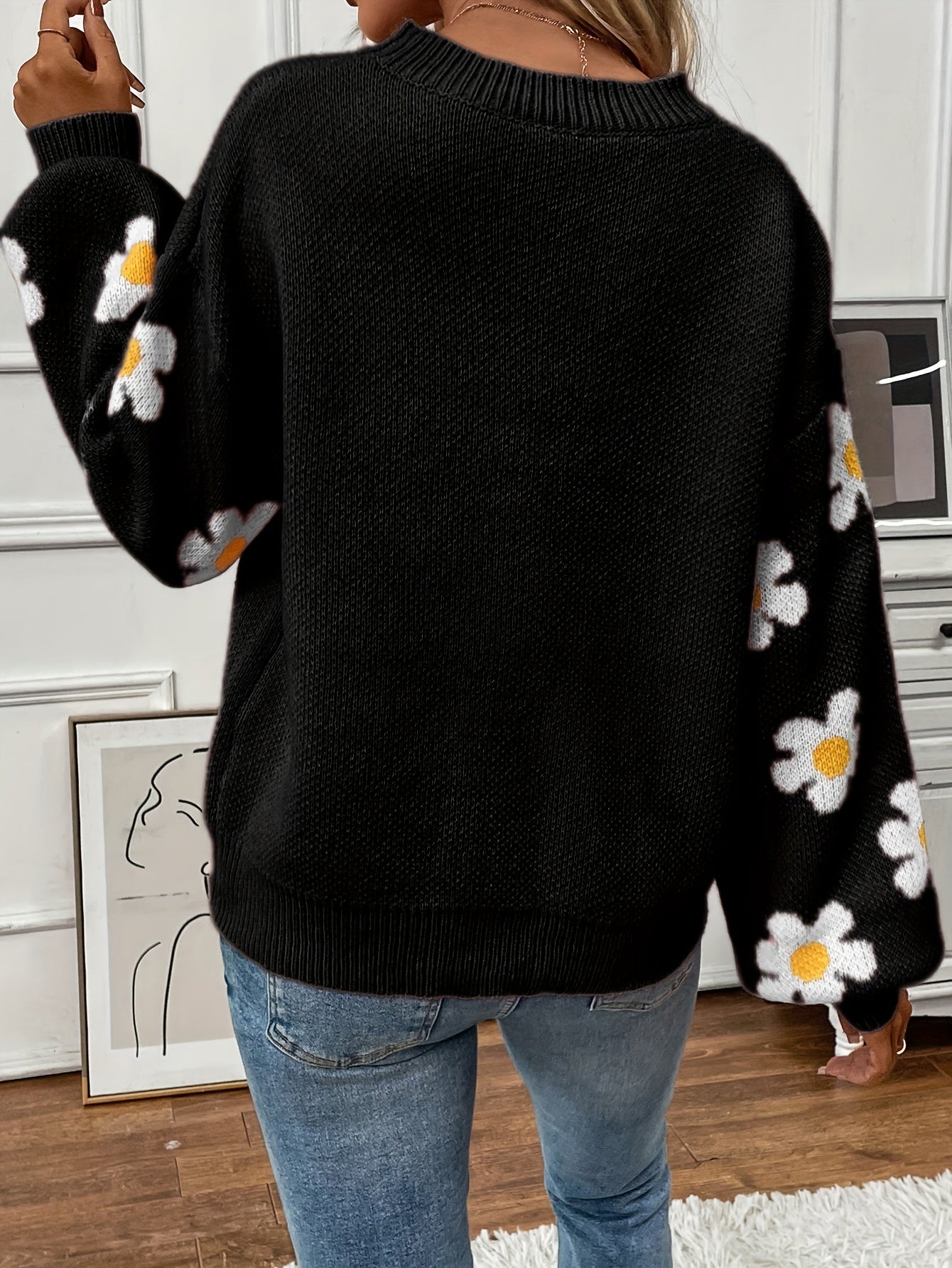 Sara | Sweater met Bloemenprint