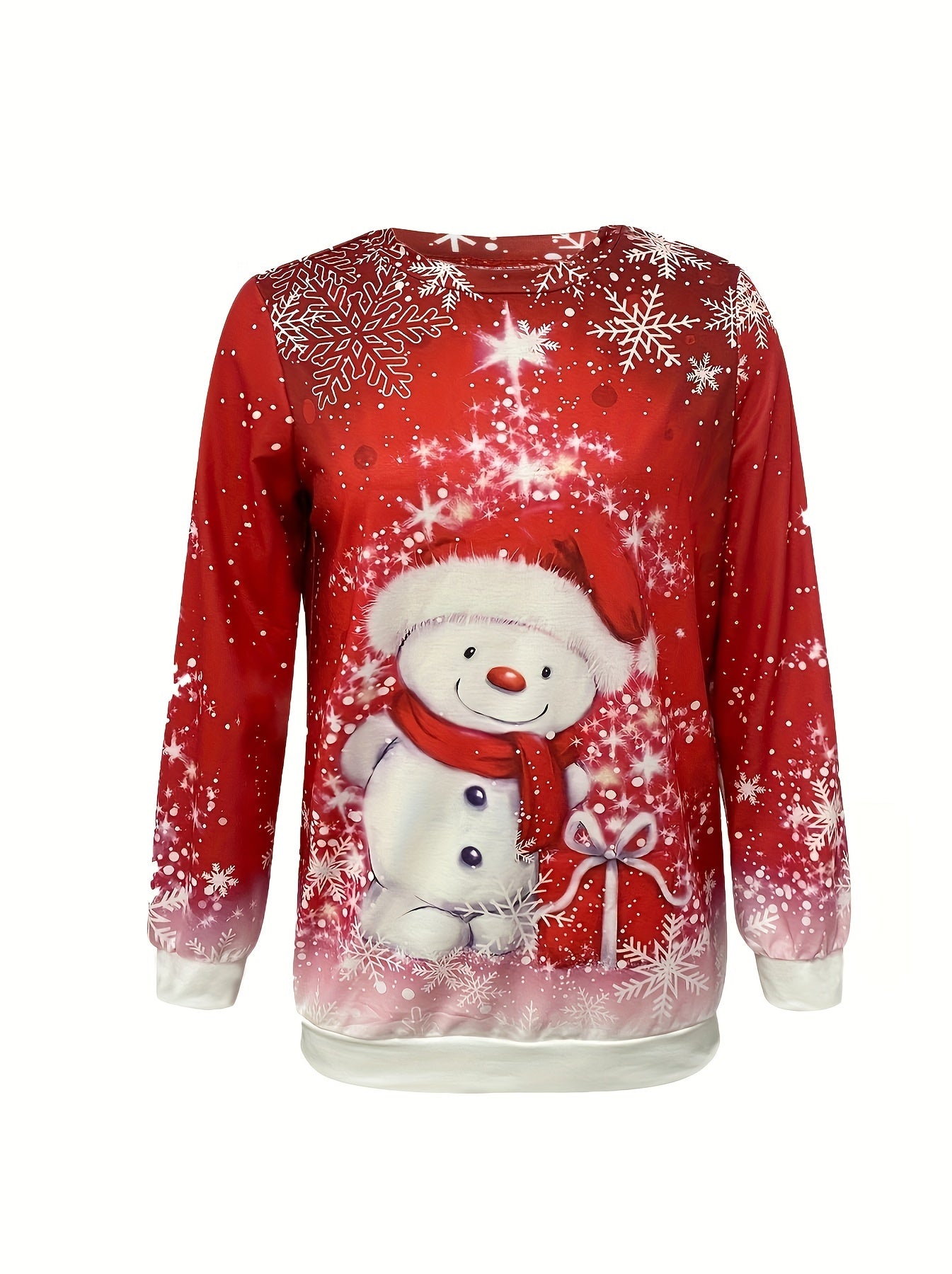 Anna | Sweatshirt met Sneeuwpopprint