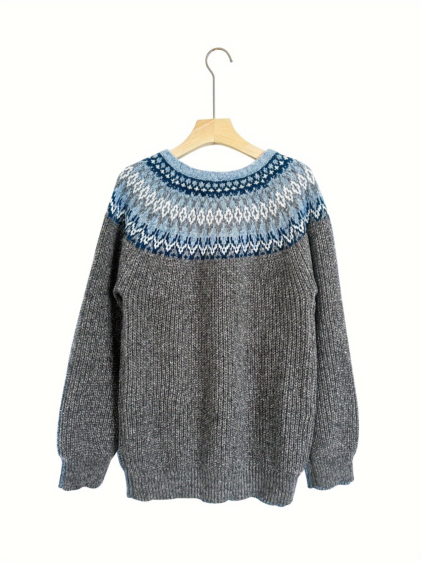 Adria | Sweater met Geopatroon en Ronde Hals